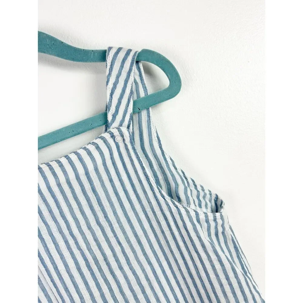 NEW TullaBee by Angel Dear Blue Stripe Overalls 100% Cotton 18-24 Months